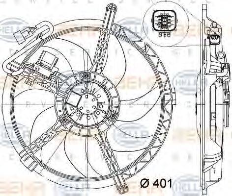 HELLA 8EW351042721 Вентилятор, охолодження двигуна