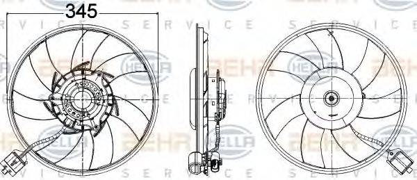 HELLA 8EW351104491 Вентилятор, охолодження двигуна