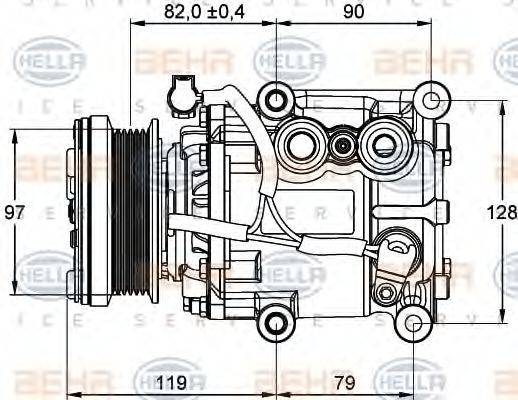 HELLA 8FK351113371 Компресор, кондиціонер