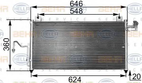 HELLA 8FC351300471 Конденсатор, кондиціонер