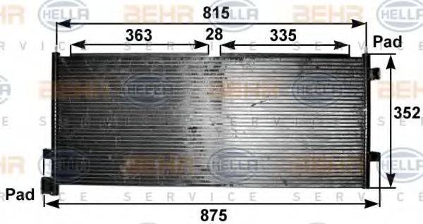 HELLA 8FC351300571 Конденсатор, кондиціонер