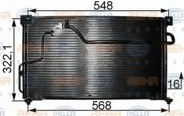 HELLA 8FC351301131 Конденсатор, кондиціонер