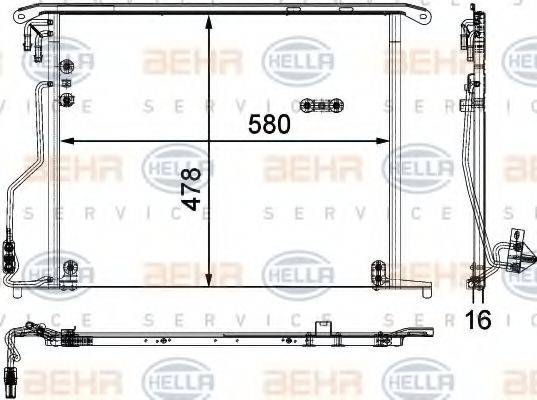 HELLA 8FC351301171 Конденсатор, кондиціонер