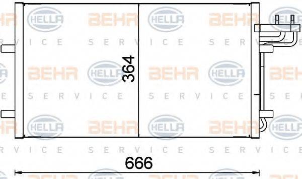 HELLA 8FC351301734 Конденсатор, кондиціонер