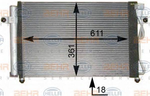 HELLA 8FC351302291 Конденсатор, кондиціонер