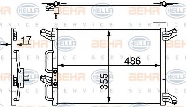 HELLA 8FC351302411 Конденсатор, кондиціонер