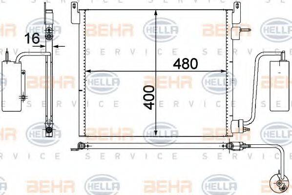 HELLA 8FC351302541 Конденсатор, кондиціонер