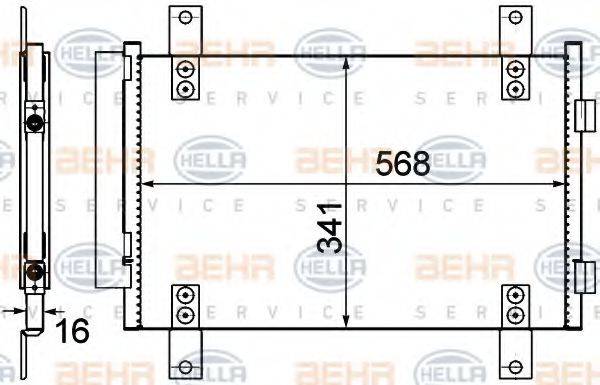 HELLA 8FC351303611 Конденсатор, кондиціонер