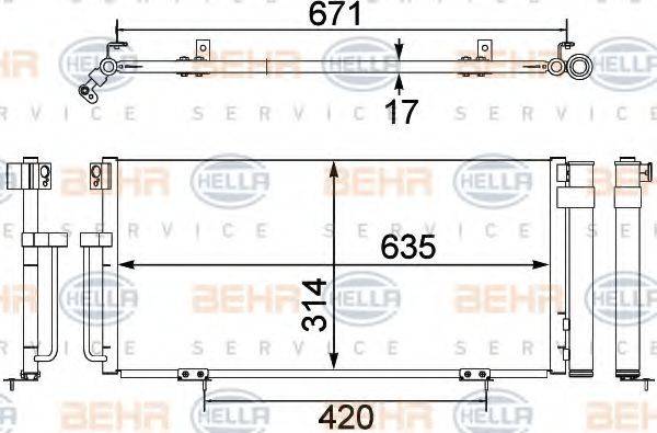 HELLA 8FC351303791 Конденсатор, кондиціонер