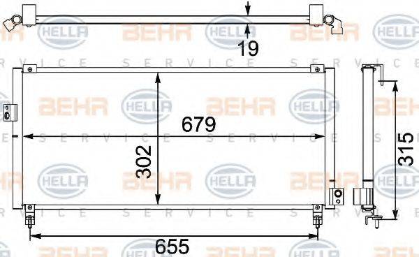 HELLA 8FC351304161 Конденсатор, кондиціонер