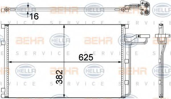 HELLA 8FC351307621 Конденсатор, кондиціонер