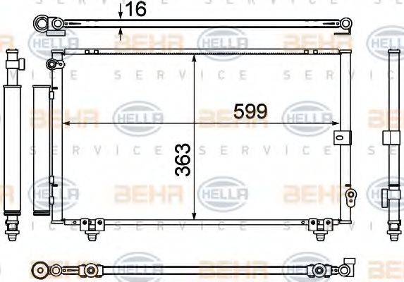 HELLA 8FC351307771 Конденсатор, кондиціонер