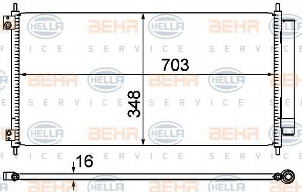 HELLA 8FC351310281 Конденсатор, кондиціонер