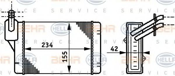 HELLA 8FH351311061 Теплообмінник, опалення салону