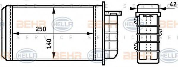 HELLA 8FH351313191 Теплообмінник, опалення салону