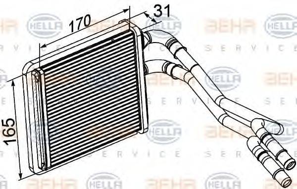 HELLA 8FH351315601 Теплообмінник, опалення салону