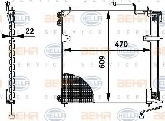 HELLA 8FC351317021 Конденсатор, кондиціонер