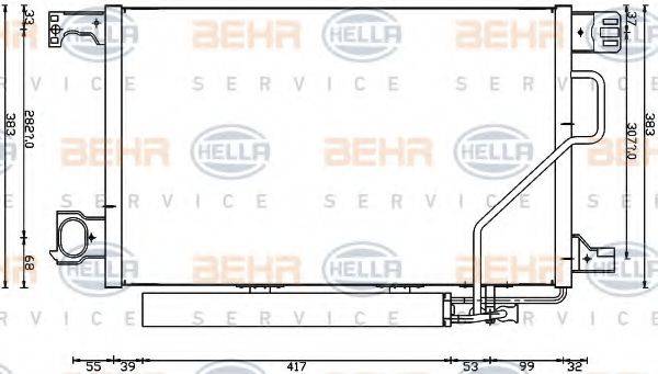 HELLA 8FC351317504 Конденсатор, кондиціонер