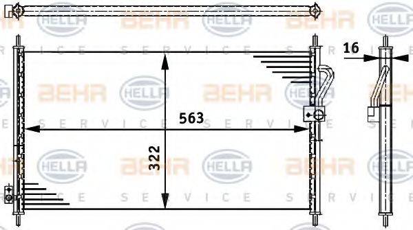 HELLA 8FC351317701 Конденсатор, кондиціонер