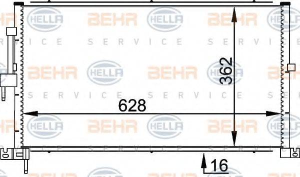 HELLA 8FC351318311 Конденсатор, кондиціонер