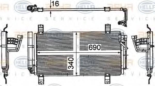 HELLA 8FC351318791 Конденсатор, кондиціонер