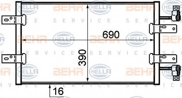 HELLA 8FC351319281 Конденсатор, кондиціонер