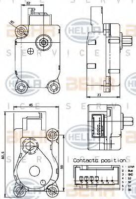 HELLA 6NW351329651 Регулювальний елемент, змішувальний клапан