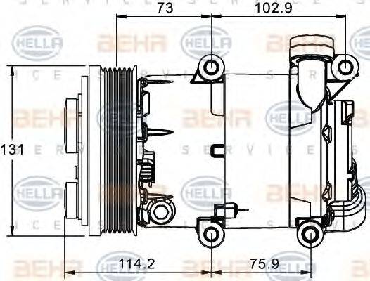 HELLA 8FK351334031 Компресор, кондиціонер