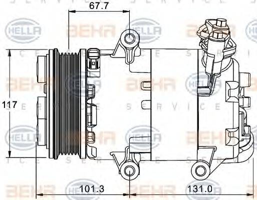 HELLA 8FK351334041 Компресор, кондиціонер