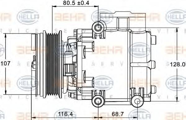 HELLA 8FK351334101 Компресор, кондиціонер