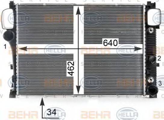 HELLA 8MK376700611 Радіатор, охолодження двигуна