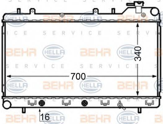 HELLA 8MK376704561 Радіатор, охолодження двигуна