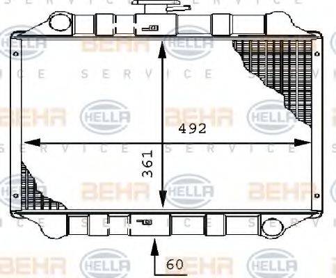 HELLA 8MK376706351 Радіатор, охолодження двигуна