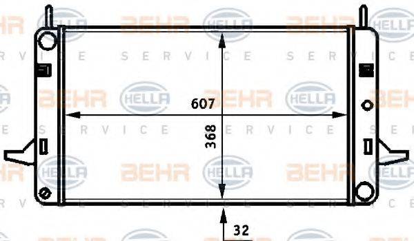 HELLA 8MK376706671 Радіатор, охолодження двигуна