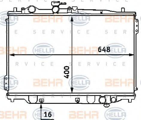 HELLA 8MK376707421 Радіатор, охолодження двигуна