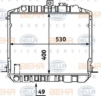 HELLA 8MK376707441 Радіатор, охолодження двигуна