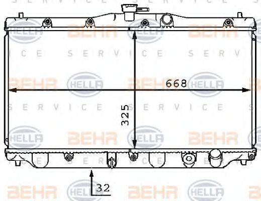 HELLA 8MK376707501 Радіатор, охолодження двигуна