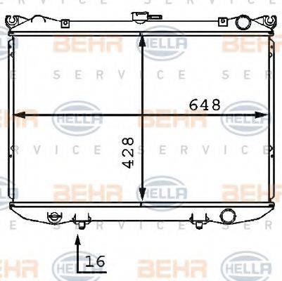 HELLA 8MK376707561 Радіатор, охолодження двигуна