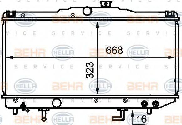 HELLA 8MK376707711 Радіатор, охолодження двигуна