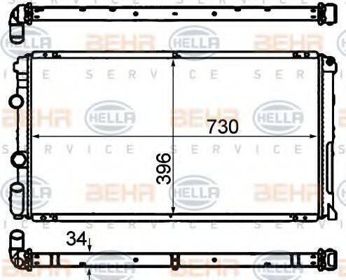 HELLA 8MK376708451 Радіатор, охолодження двигуна