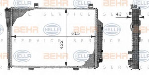 HELLA 8MK376710351 Радіатор, охолодження двигуна