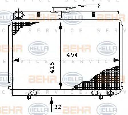 HELLA 8MK376710531 Радіатор, охолодження двигуна