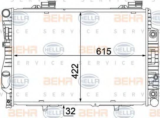 HELLA 8MK376711231 Радіатор, охолодження двигуна