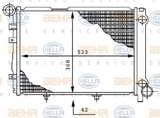 HELLA 8MK376711351 Радіатор, охолодження двигуна