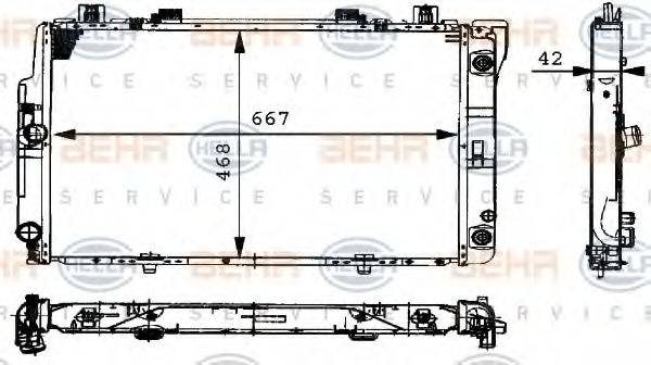 HELLA 8MK376711521 Радіатор, охолодження двигуна