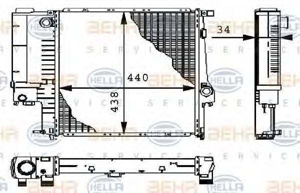 HELLA 8MK376711571 Радіатор, охолодження двигуна