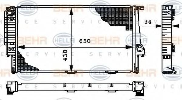 HELLA 8MK376712371 Радіатор, охолодження двигуна