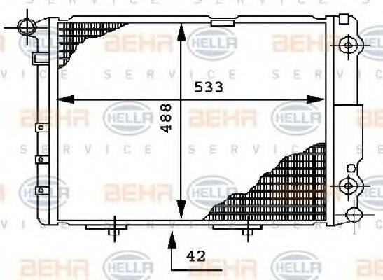 HELLA 8MK376712451 Радіатор, охолодження двигуна