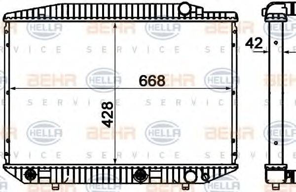 HELLA 8MK376712524 Радіатор, охолодження двигуна