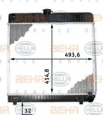 HELLA 8MK376713211 Радіатор, охолодження двигуна